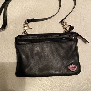 Harley Davidson black soft leather crossbody. Perfect for smaller items.